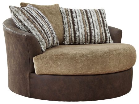 Alesbury - Chocolate - Oversized Swivel Accent Chair Online now