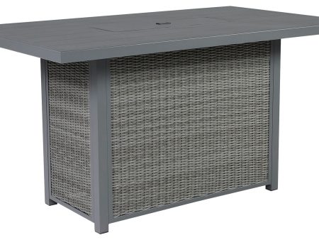 Palazzo - Gray - RECT Bar Table w Fire Pit For Discount