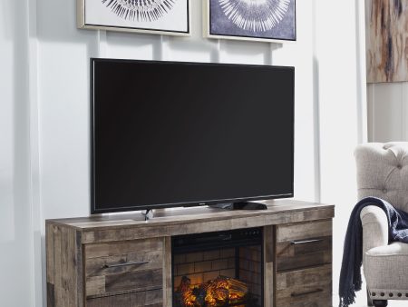 Derekson - Multi Gray - TV Stand With Electric Fireplace Hot on Sale