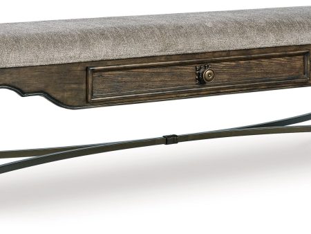 Maylee - Dark Brown - Upholstered Storage Bench Cheap