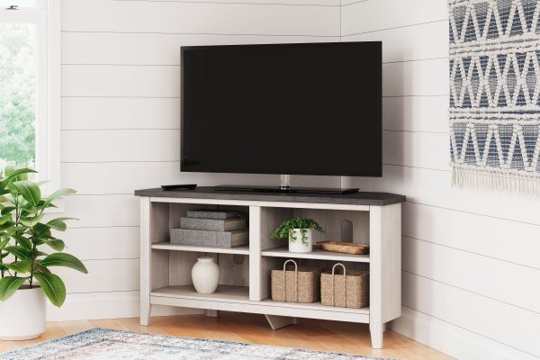 Dorrinson - Two-tone - Small Corner TV Stand For Sale