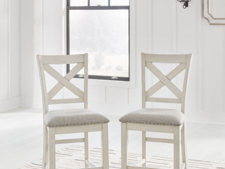 Robbinsdale - Antique White - Upholstered Barstool (Set of 2) Online Hot Sale