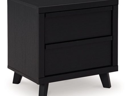 Danziar - Black - Two Drawer Night Stand Fashion