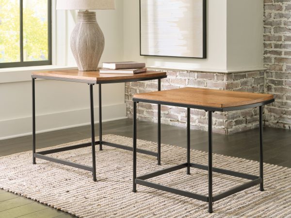 Drezmoore - Light Brown   Black - Nesting End Tables (Set of 2) Supply