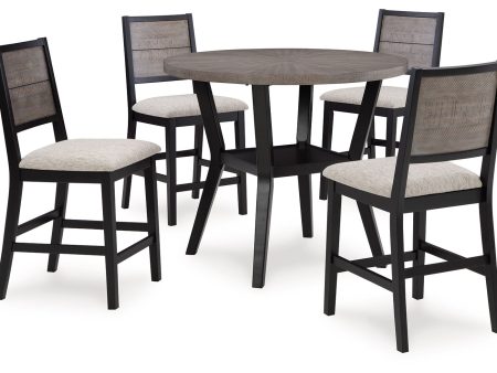 Corloda - Black   Gray - Round Counter Table Set (Set of 5) Hot on Sale