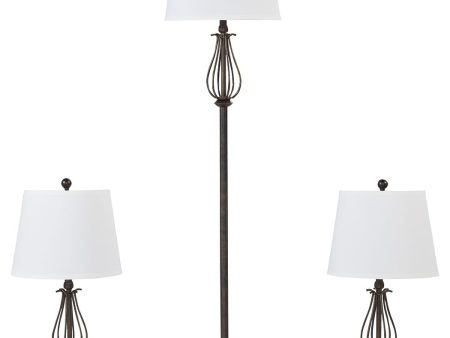 Brycestone - Bronze Finish - Metal Lamps (Set of 3) Sale