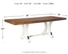 Valebeck - White   Brown - Rectangular Dining Room Table Cheap