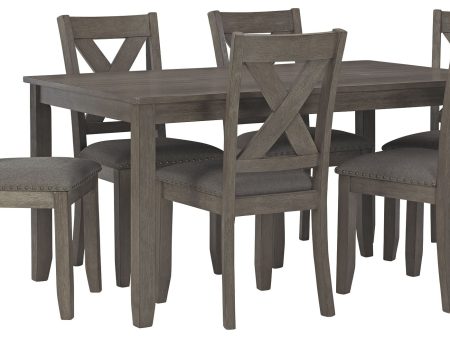 Caitbrook - Gray - RECT DRM Table Set (Set of 7) on Sale