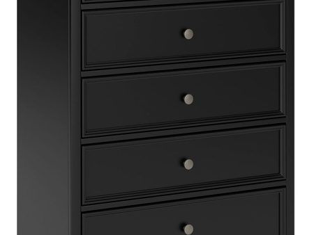 Lanolee - Black - Five Drawer Chest Discount