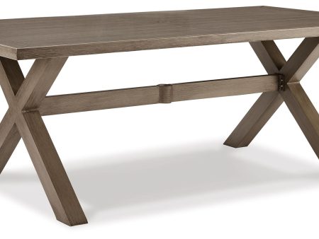 Beach Front - Beige - RECT Dining Table w Umb OPT Online