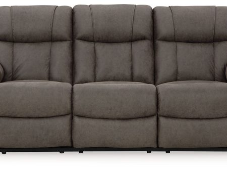 First Base - Gunmetal - Reclining Sofa For Discount