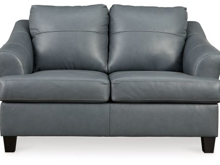 Genoa - Steel - Loveseat - Leather Match Hot on Sale