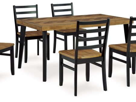 Blondon - Brown   Black - Rectangular Drm Table Set (Set of 7) Online now