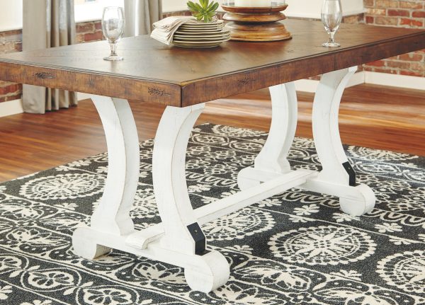 Valebeck - White   Brown - Rectangular Dining Room Table Cheap