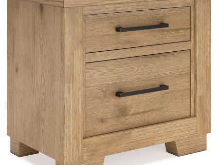 Galliden - Light Brown - Two Drawer Night Stand For Sale