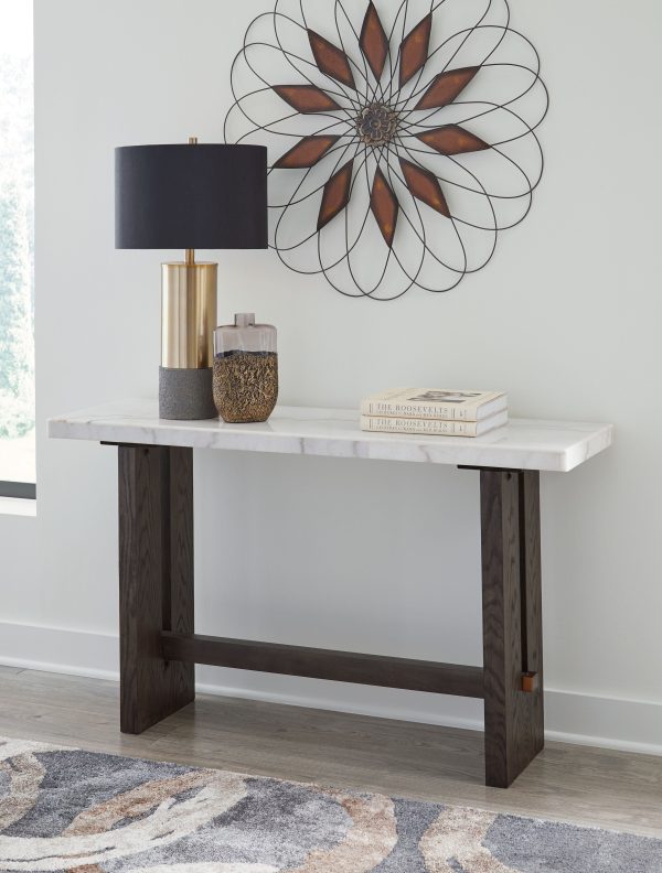 Burkhaus - White   Dark Brown - Sofa Table Sale