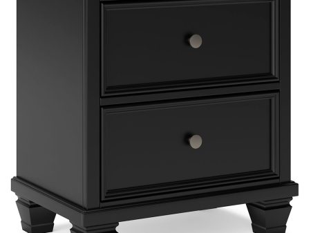 Lanolee - Black - Two Drawer Nightstand Sale