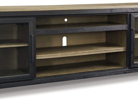 Foyland - Black   Brown - XL TV Stand w Fireplace Option Online