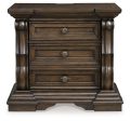 Maylee - Dark Brown - Three Drawer Night Stand Online