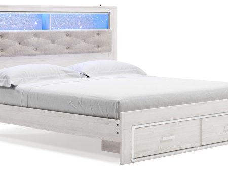 Altyra - White - King Upholstered Bookcase Bed With Storage For Sale