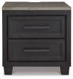 Foyland - Black   Brown - Two Drawer Night Stand Online Sale