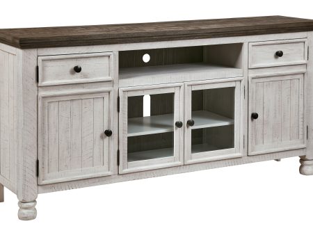 Havalance - Brown   Beige - Extra Large TV Stand - 4 Doors Cheap