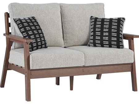 Emmeline - Brown   Beige - Loveseat w Cushion Discount