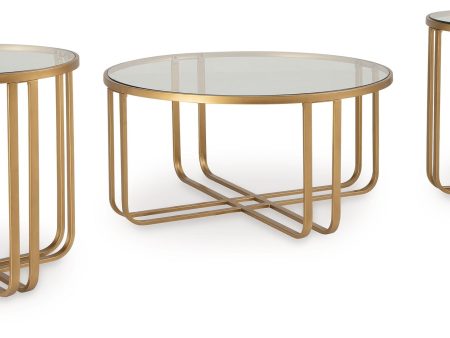 Milloton - Gold - Occasional Table Set (Set of 3) Online