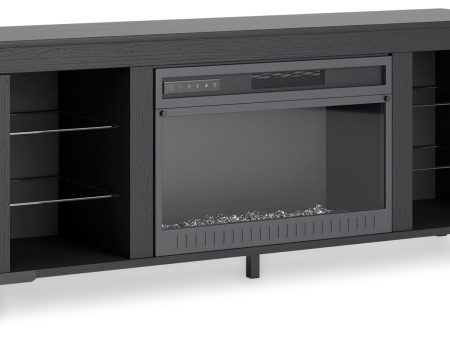 Cayberry - Black - TV Stand With Fireplace Online Sale