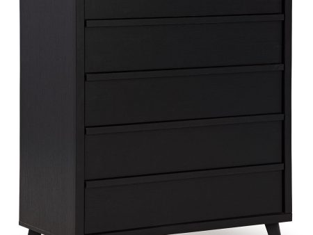 Danziar - Black - Five Drawer Wide Chest Supply