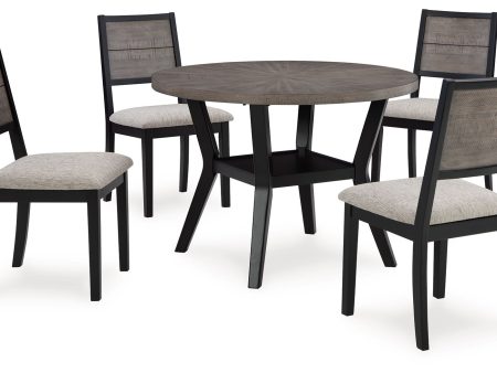 Corloda - Black   Gray - Round Drm Table Set (Set of 5) For Sale