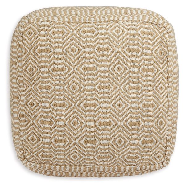 Adamont - Tan   Ivory - Pouf Discount