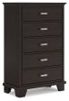 Covetown - Dark Brown - Five Drawer Chest Hot on Sale