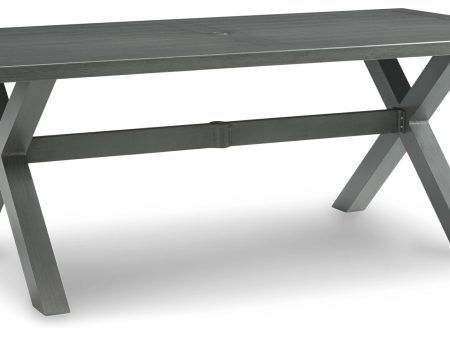 Elite Park - Gray - Rect Dining Table W Umb Opt Online Sale