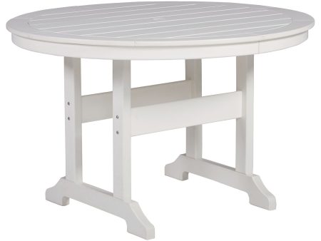 Crescent Luxe - White - Round Dining Table w Umb OPT Hot on Sale