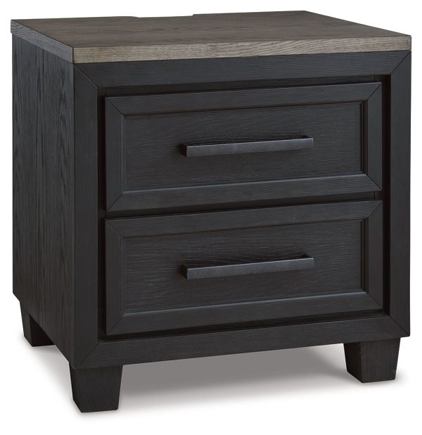 Foyland - Black   Brown - Two Drawer Night Stand Online Sale