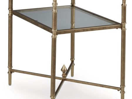 Cloverty - Aged Gold Finish - Rectangular End Table on Sale