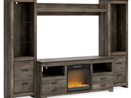 Trinell - 4-Piece Entertainment Center With TV Stand And Fireplace Insert Discount