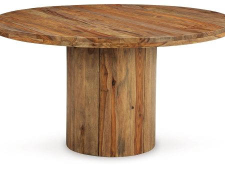 Dressonni - Brown - Round Dining Room Table Fashion