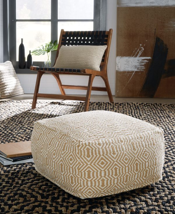 Adamont - Tan   Ivory - Pouf Discount