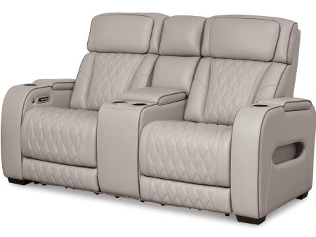 Boyington - Power Reclining Loveseat With Console Adj Hdrst For Cheap