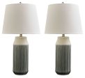 Afener - Blue   Beige - Ceramic Table Lamp (Set of 2) on Sale