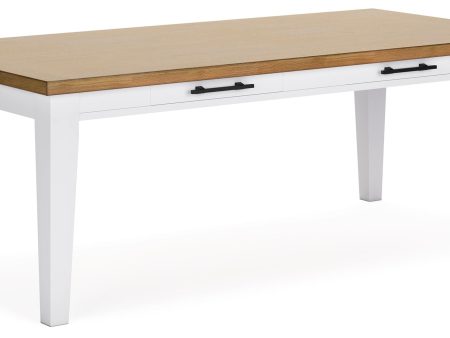 Ashbryn - White   Natural - Rectangular Dining Room Table Hot on Sale