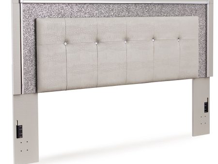 Zyniden - Silver - King Upholstered Panel Headboard Cheap