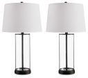 Wilmburgh - Clear   Bronze Finish - Glass Table Lamp (Set of 2) For Sale