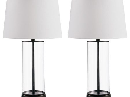 Wilmburgh - Clear   Bronze Finish - Glass Table Lamp (Set of 2) For Sale