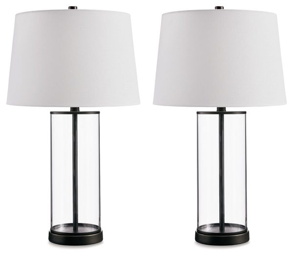 Wilmburgh - Clear   Bronze Finish - Glass Table Lamp (Set of 2) For Sale