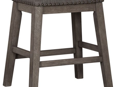 Caitbrook - Gray - Upholstered Stool (Set of 2) Online Sale