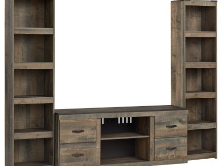 Trinell - Brown - 3-Piece Entertainment Center Online now