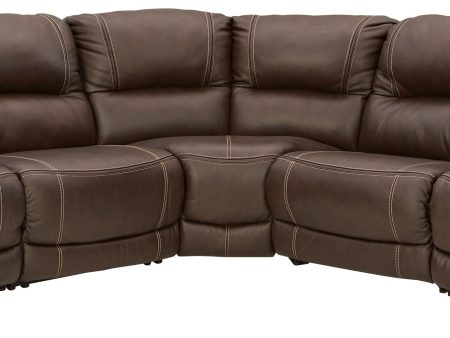 Dunleith - Chocolate - 5-Piece Power Reclining Sectional Online Hot Sale